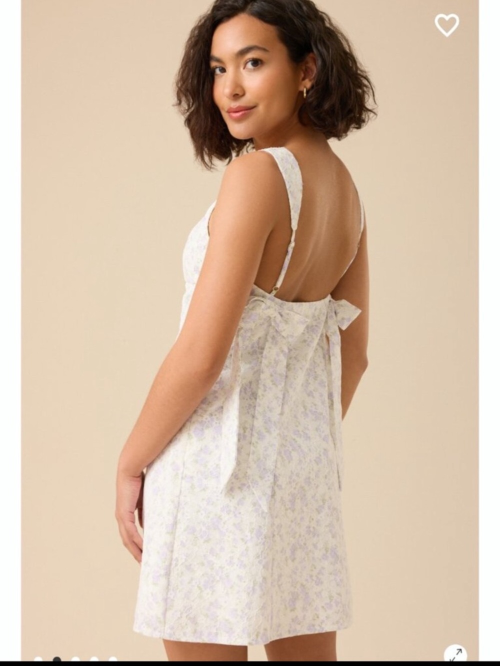 Altar'd State White Mini Dress with Lavender Floral Print